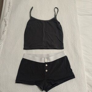 Brandy melville striped pajama set